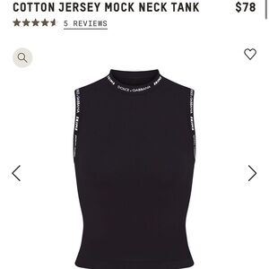 COTTON JERSEY MOCK NECK TANK